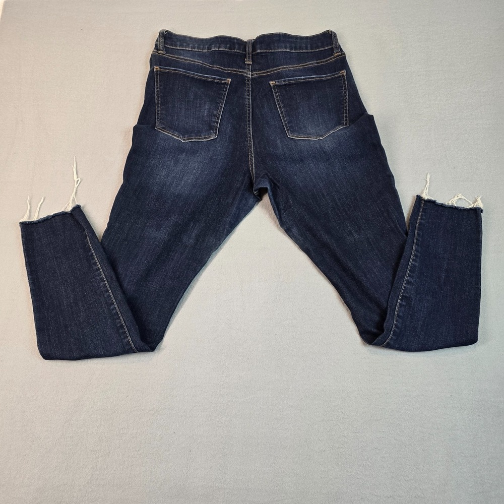 SO Women Super High Rise Jegging Jeans Size 13 Dark Wash Distressed Raw Hem - Picture 2 of 12